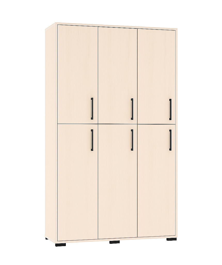 Шафа 6-ти дверна, з гачками для одягу, ЛЕЛЕКА, 1059х405х2025 мм.